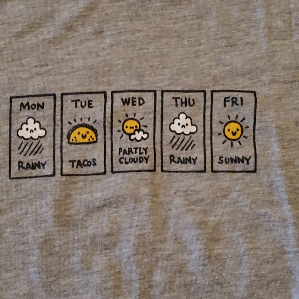 Woot! Women's M Taco Tuesday Forecast Tee Shirt NWT Cinco de Mayo!